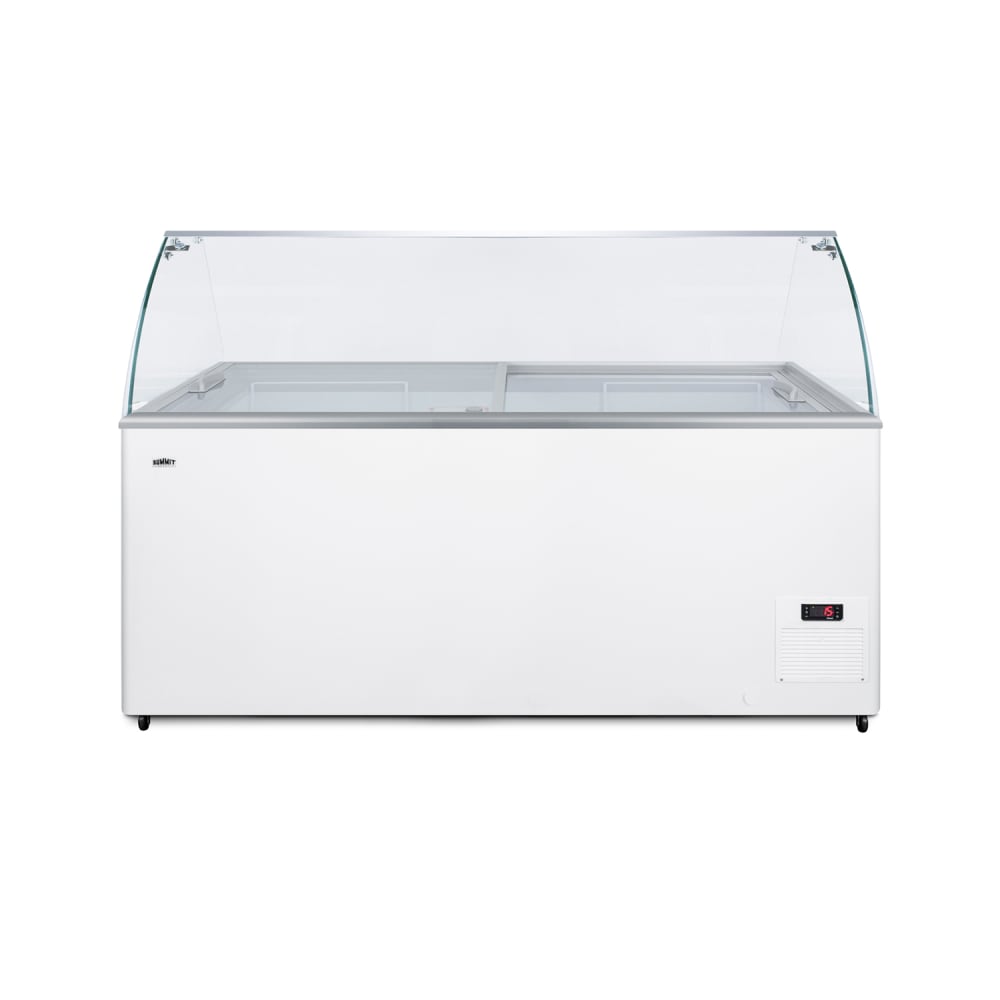 162-NOVA53GDC 61" Mobile Ice Cream Dipping Cabinet w/ 18 Tub Capacity - White, 115v