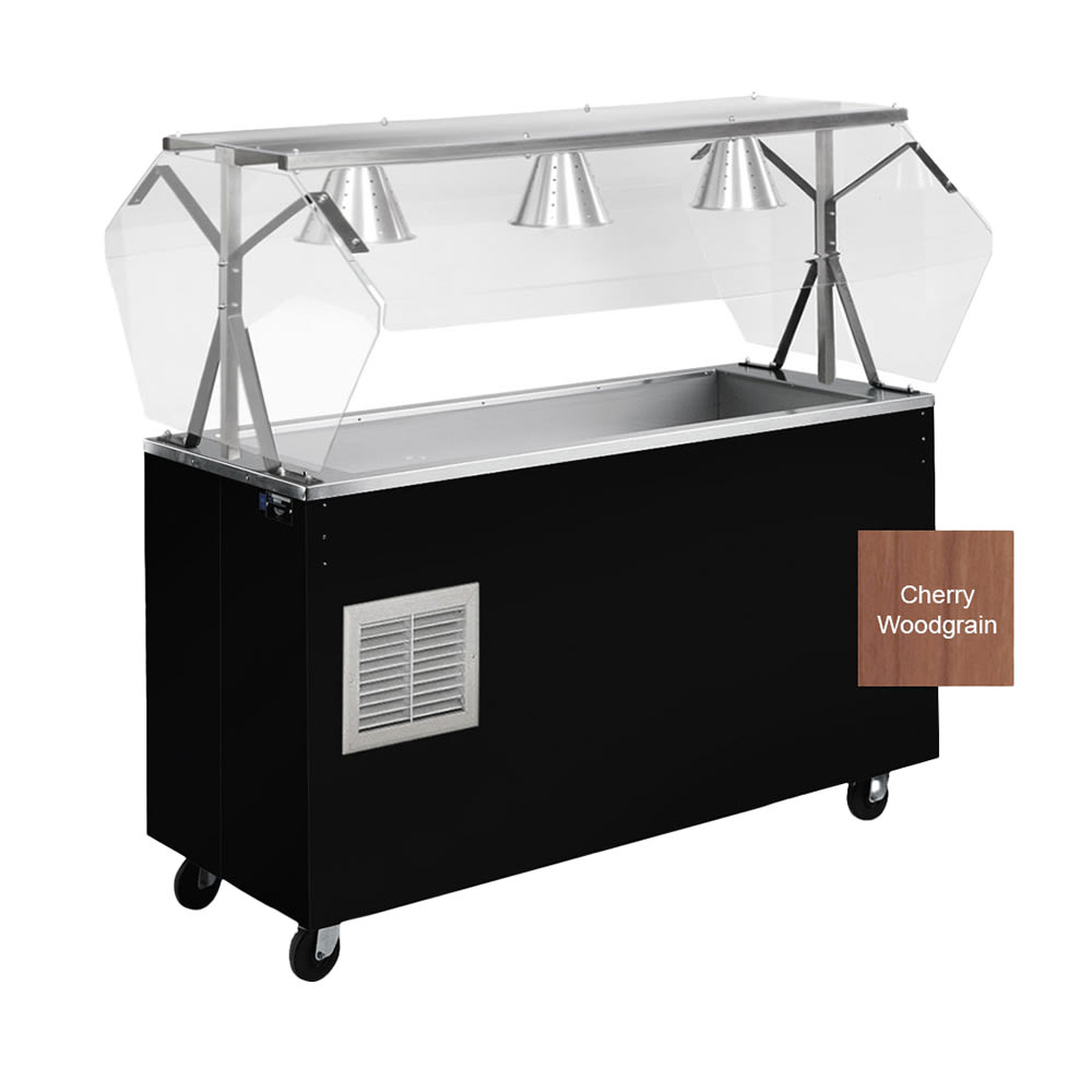 175-R38775 46" Affordable Portable™ Cold Food Bar - (3) Pan Capacity, Floor Model, Cherry Wo...