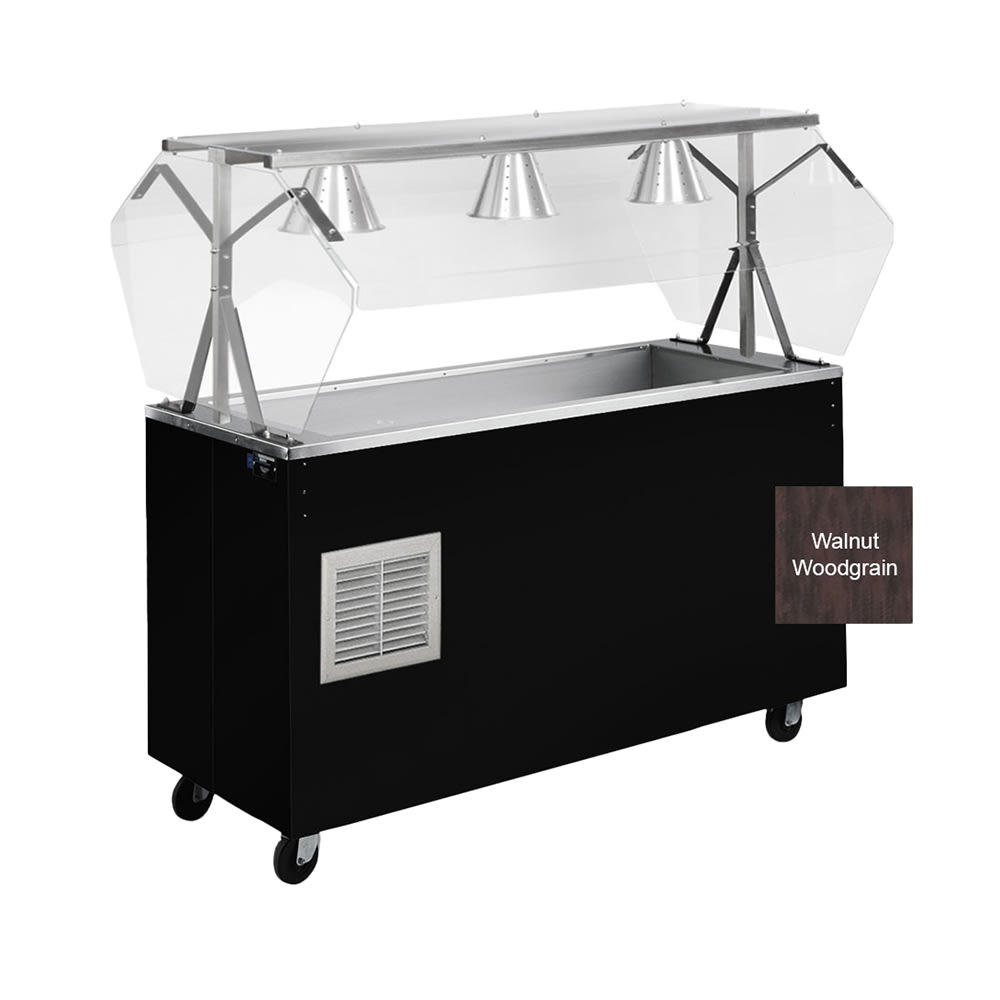 175-R3895046 46" Affordable Portable™ Cold Food Bar - (3) Pan Capacity, Floor Model, Walnut...