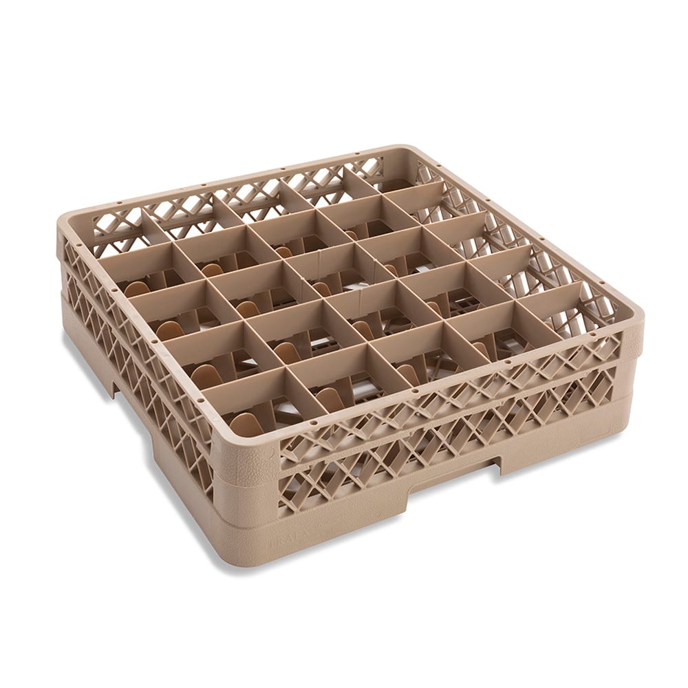 175-TR6B Traex® Glass Rack w/ (25) Compartments - (1) Extender, Beige