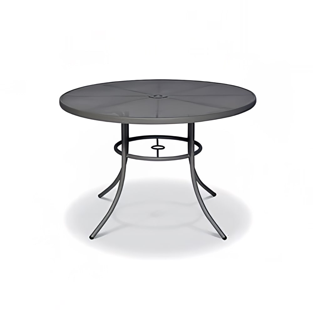 879-SU2G38PTB 48" Round Sullivan Outdoor Table - Steel, Textured Black