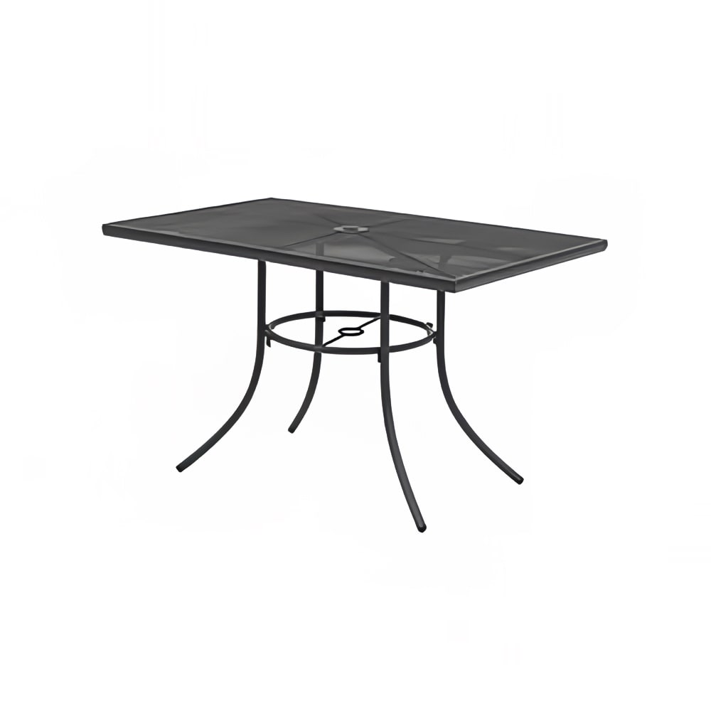 879-SU2Z38PTB Rectangular Sullivan Outdoor Table - 48" x 30", Steel, Textured Black