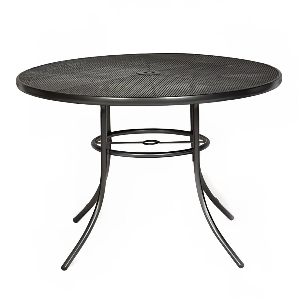 879-SU2I38PTB 36" Round Sullivan Outdoor Table - Steel, Textured Black