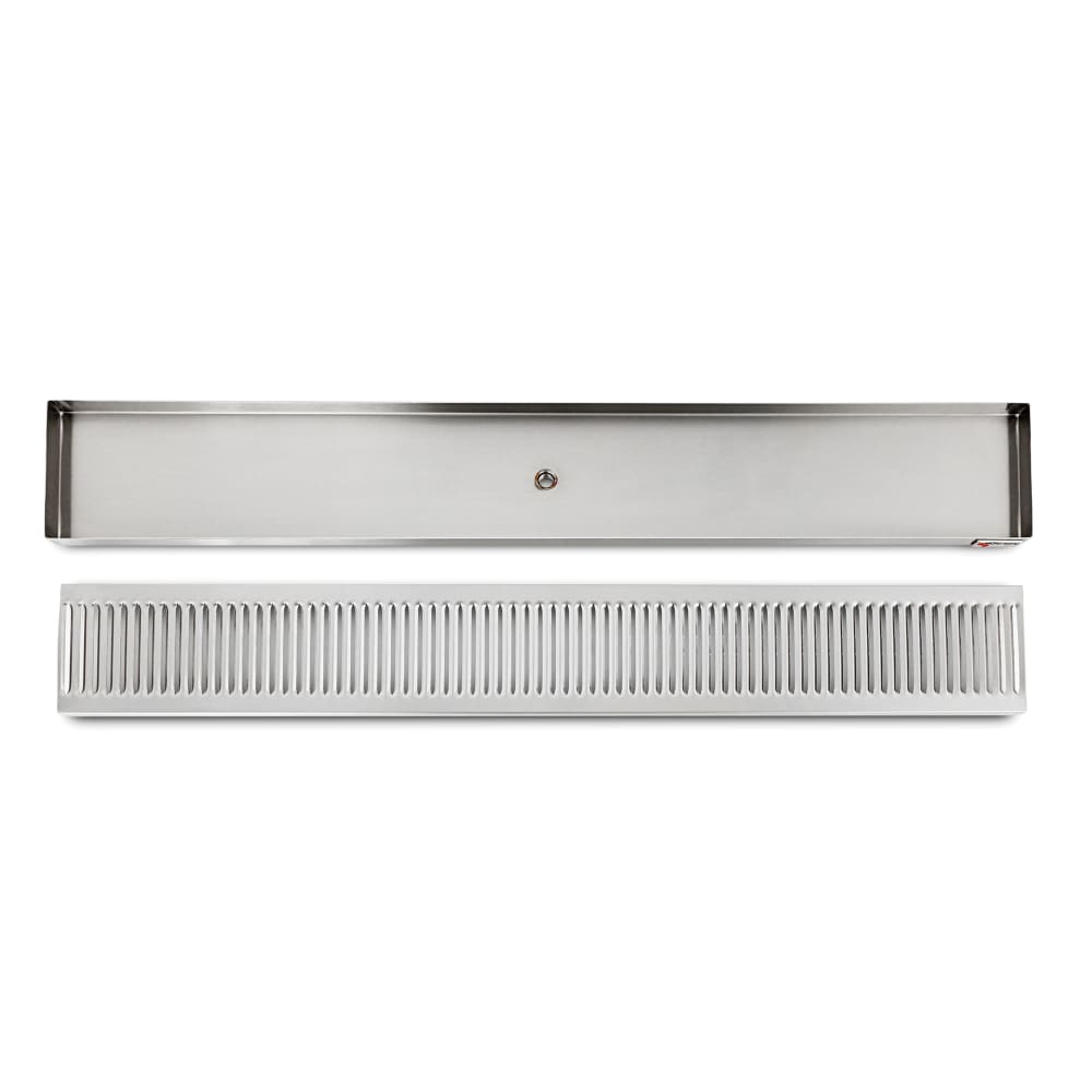 711-DP120D36 Surface Mount Drip Tray Trough w/ 5/8" Drain - 36"W x 5"D, Stainless...