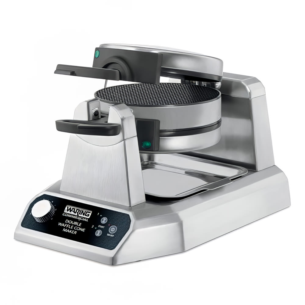 141-WWCM200 Non-Stick Double Waffle Cone Maker w/ (120) 7" Per Hour, Rotary