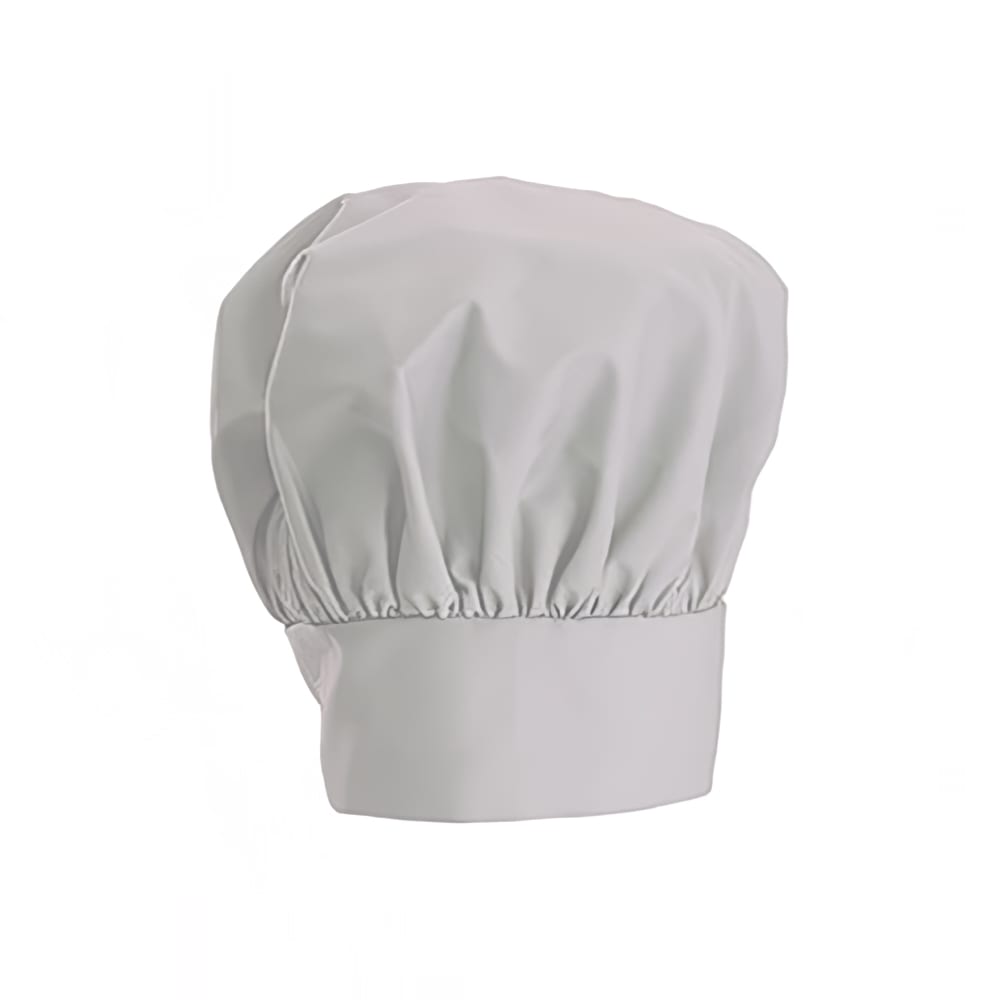 080-CH13WH 13"H Adjustable Chef Hat w/ Velcro Closure - Poly/Cotton, White
