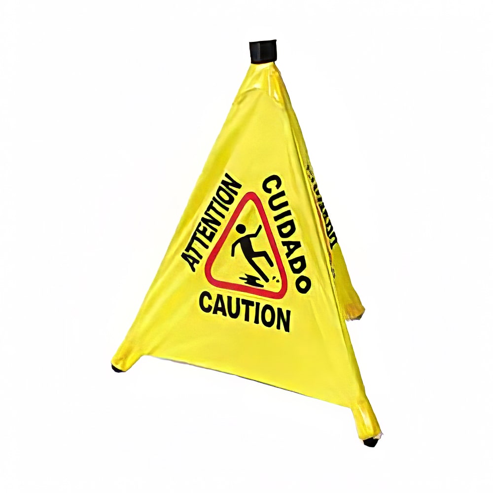 080-CSF4 19 3/4" Wet Floor Safety Cone - Pop Up, Yellow