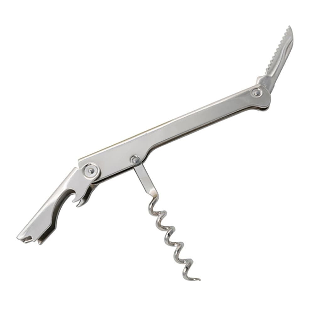 080-CO511 Waiter's Corkscrew w/ Foil Cutter & Bottle Cap Opener, Stainless