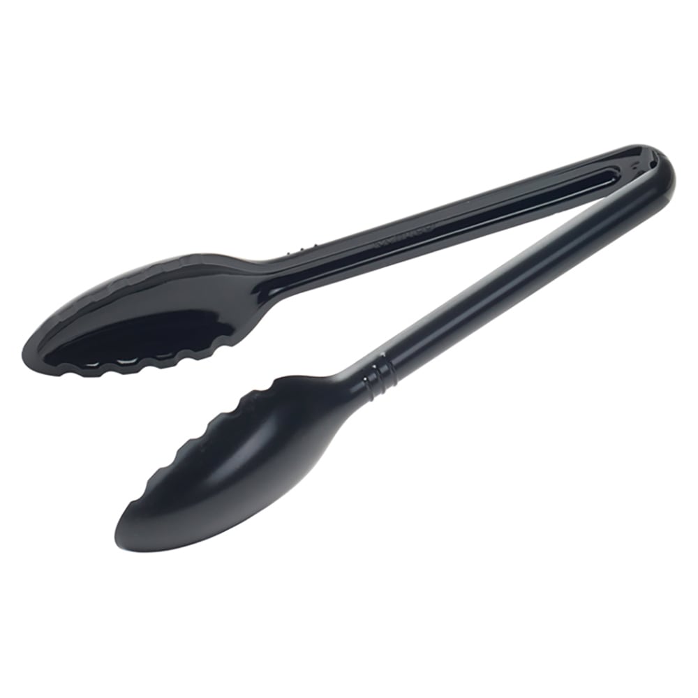 080-CVST9K 9"L Plastic Serving Tongs, Black