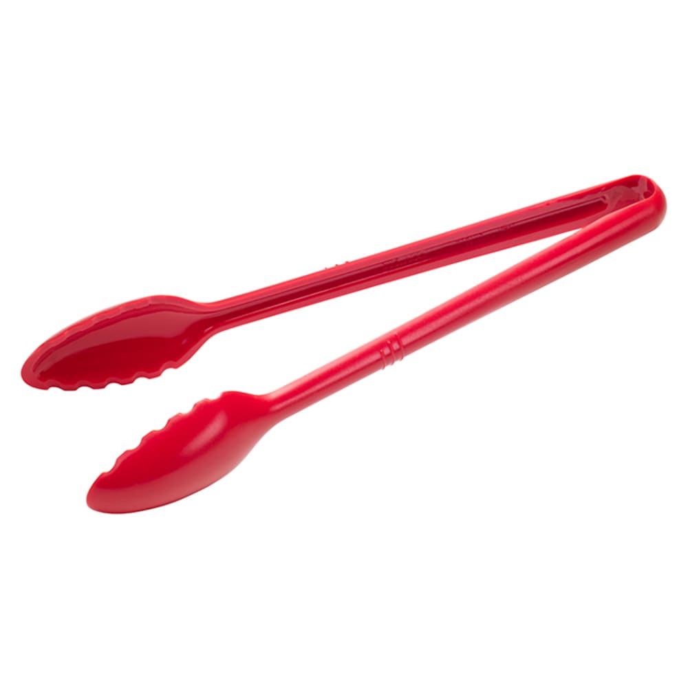 080-CVST12R 12"L Plastic Serving Tongs, Red