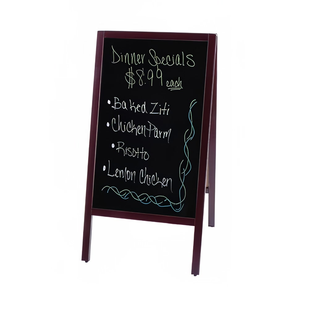 080-MBAF3 Sidewalk Marker Board Set w/ (4) Markers & (1) Eraser, Mahogany Finish