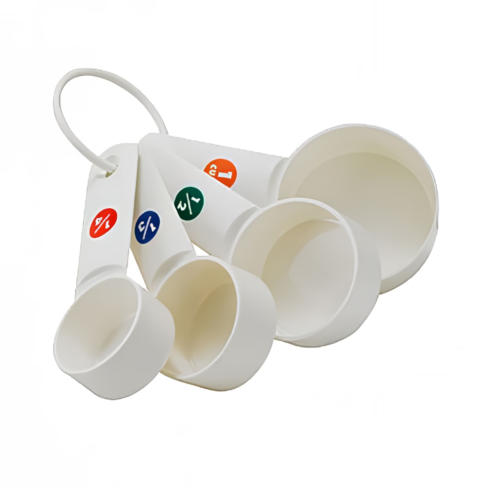 080-MCPP4 4 Piece Measuring Cup Set - Plastic, White