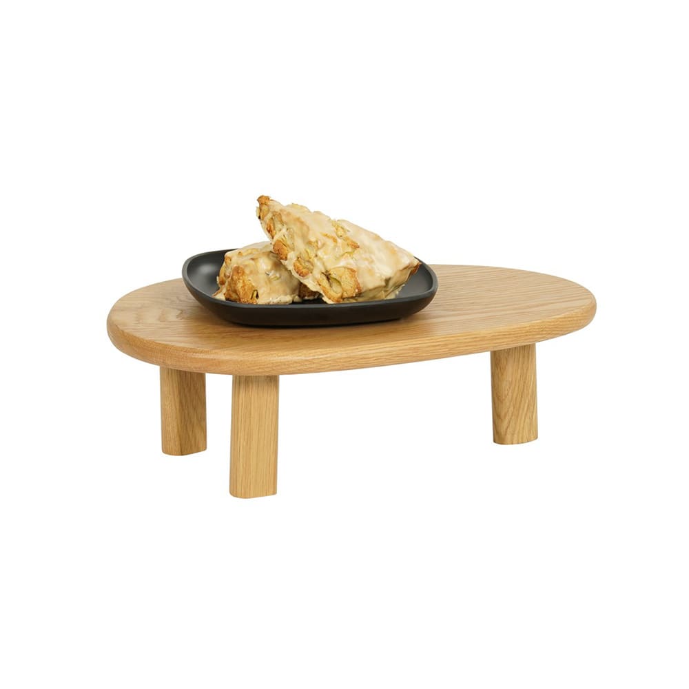 151-2312121 Oval Display Riser - 16"L x 10 3/4"W x 5"H, Oak