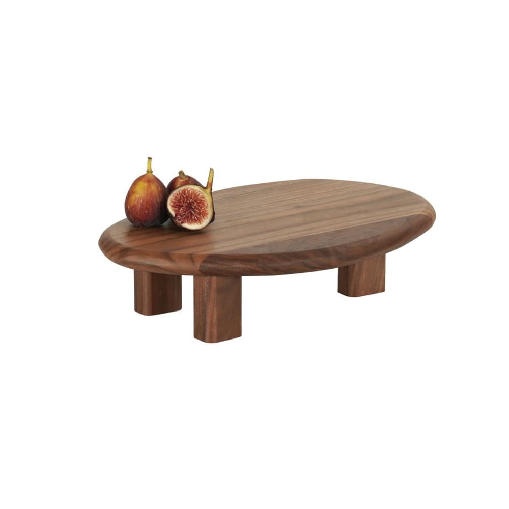 151-2312078 Oval Display Riser - 8 1/4"L x 12"W x 3"H, Walnut