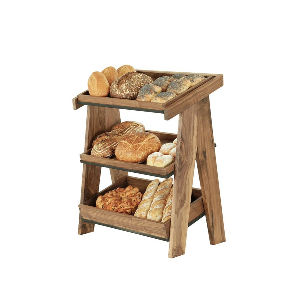 151-23138378 3 Tier Display Stand - 13" x 23 1/4" x 27 3/4", Walnut