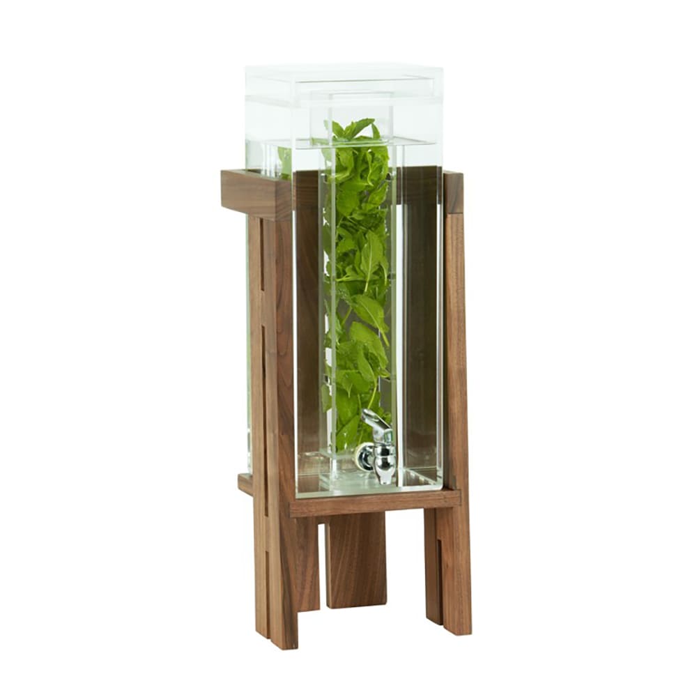 151-231413INF78 3 gal Beverage Dispenser w/ Infuser - Acrylic Container, Walnut Base