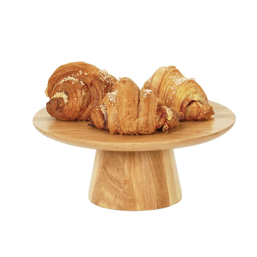 151-2315112521 12" Round Plate Stand - 5"H, Oak