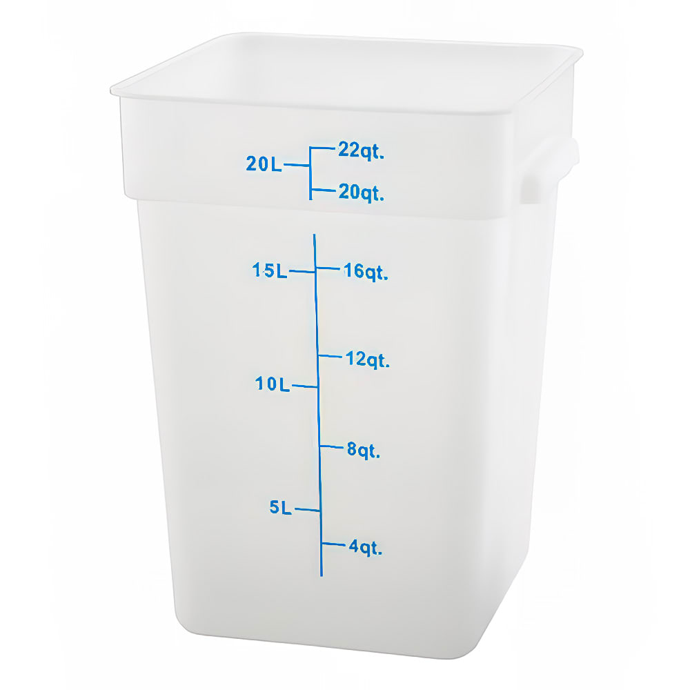 080-PESC22 22 qt Square Food Storage Container, Polypropylene, White