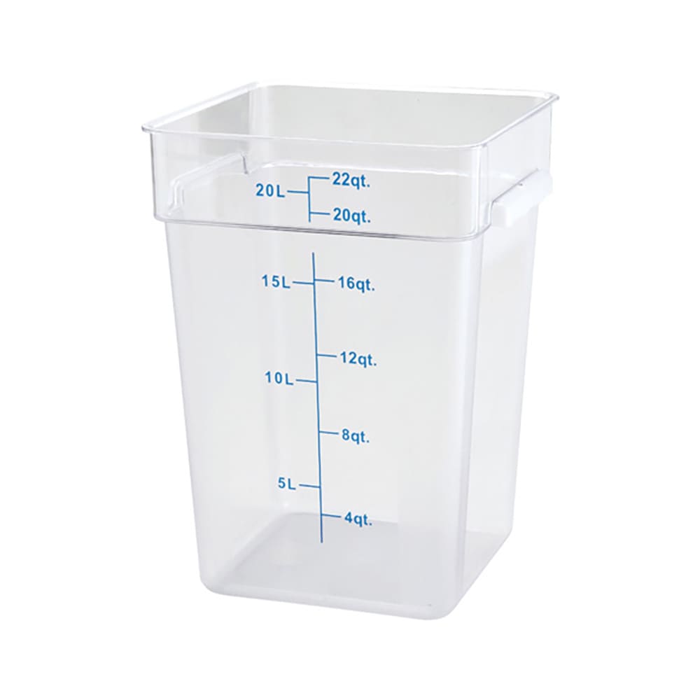 080-PCSC22C 22 qt Square Food Storage Container, Polycarbonate, Clear