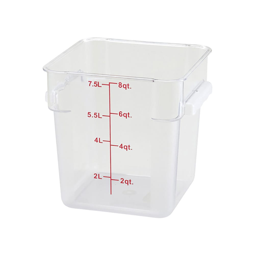 080-PCSC8C 8 qt Square Food Storage Container, Polycarbonate, Clear