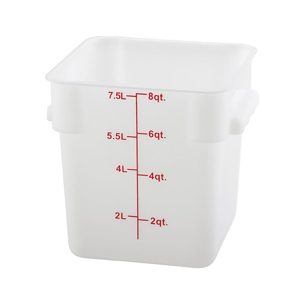 080-PESC8 8 qt Square Food Storage Container, Polypropylene, White