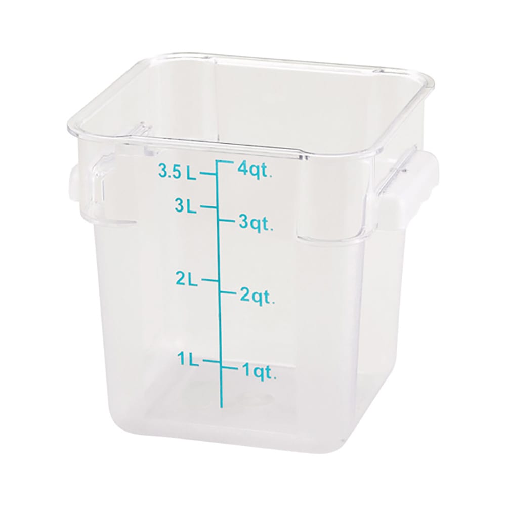 080-PCSC4C 4 qt Square Food Storage Container, Polycarbonate, Clear