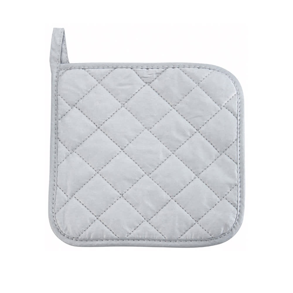 080-PH8S 8" x 8" Silver Cotton Pot Holder w/ Loop