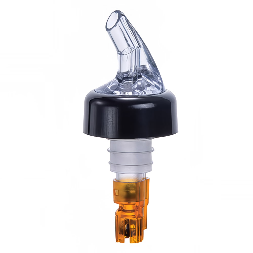 080-PPA050 1/2 oz Measuring Pourer w/ Black Collar & Inside Ball Bearing, Orange Tail