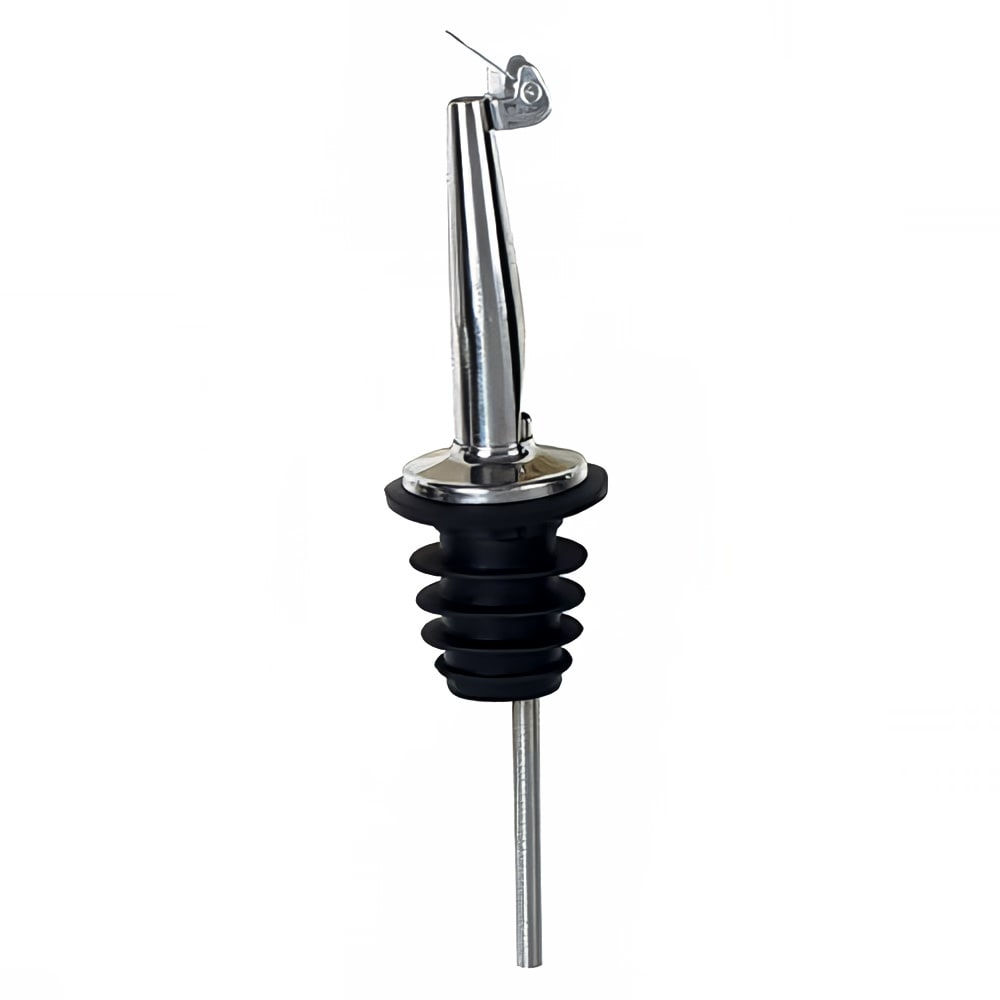 080-PPM4C Medium-Fast Flow Liquor Pourer w/ Stainless Breather Tube & Plastic Cork