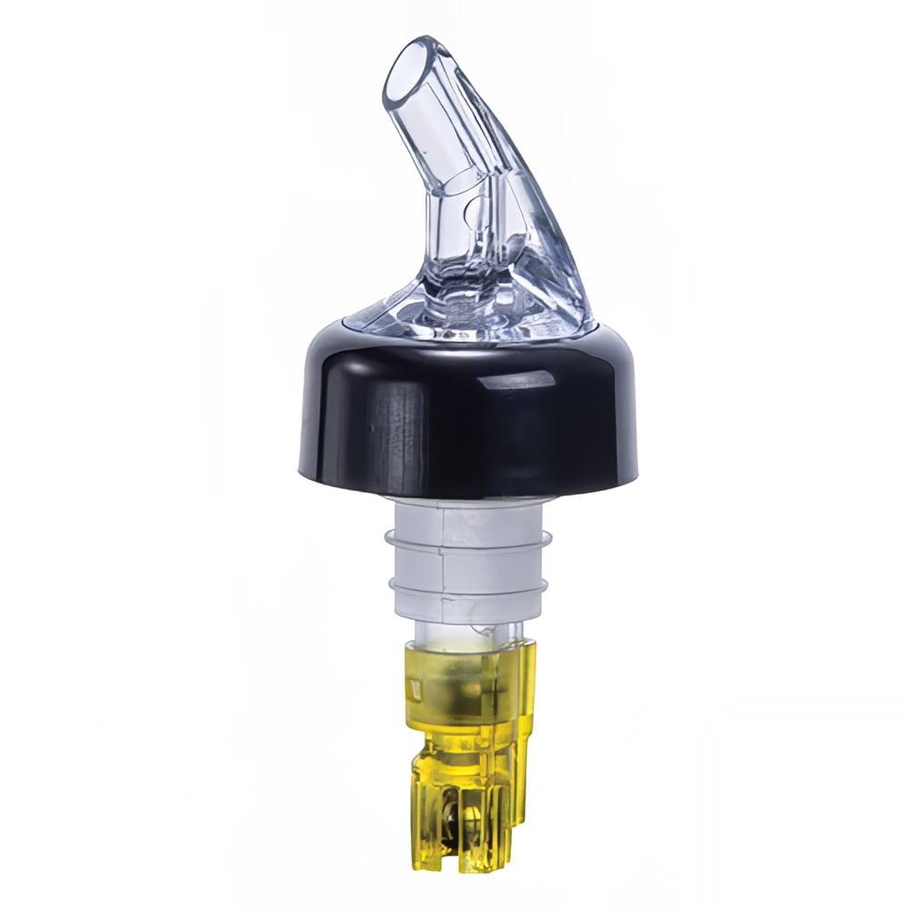 080-PPA150 1 1/2 oz Measuring Pourer w/ Black Collar & Inside Ball Bearing, Yellow Tail