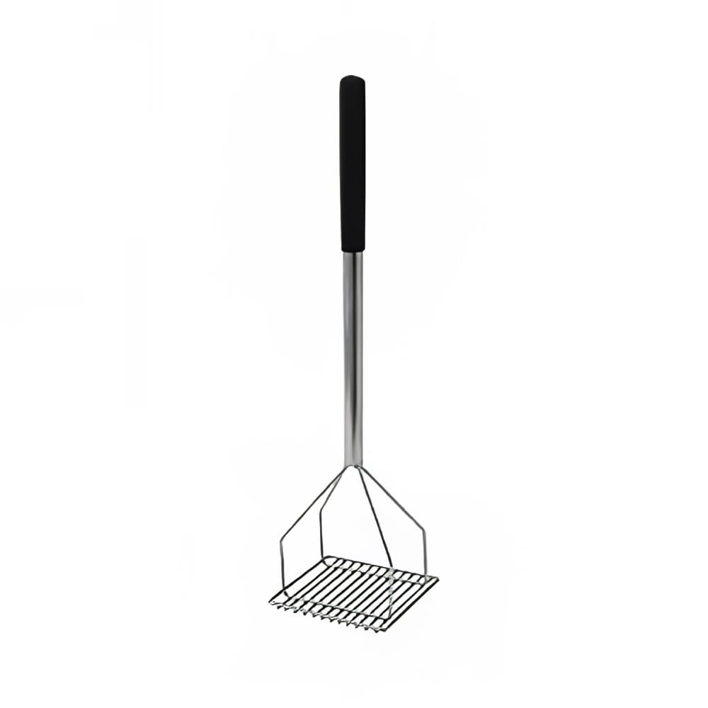 080-PTMP24S 24" Square Potato Masher w/ Black Polypropylene Handle Sleeve