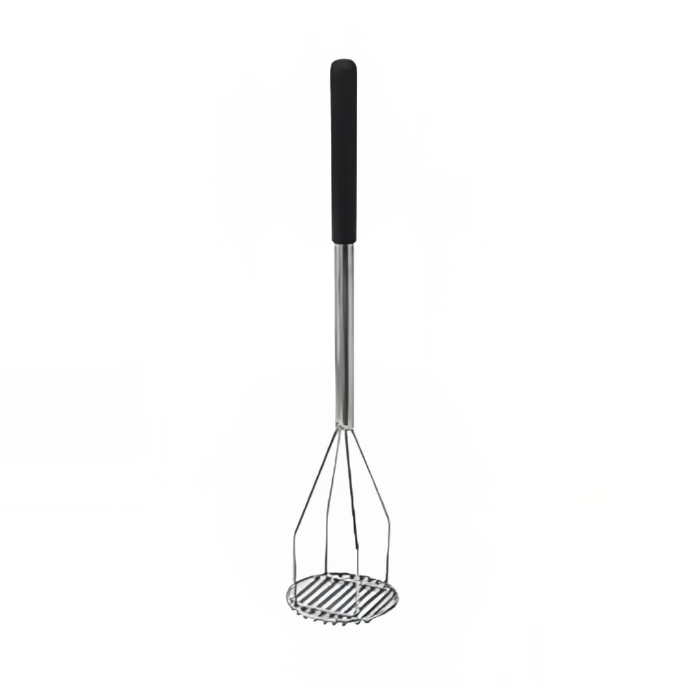 080-PTMP24R 24 1/2" Round Potato Masher w/ Black Polypropylene Handle Sleeve