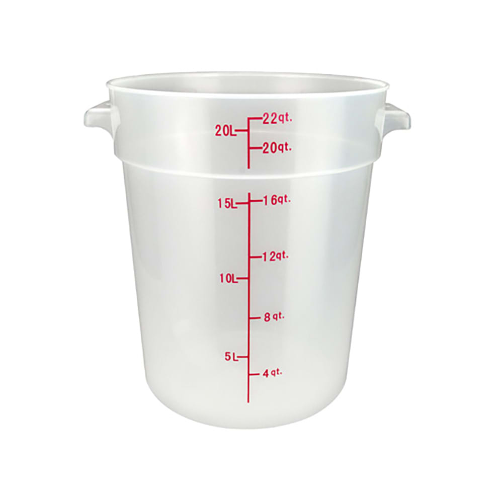080-PTRC22 22 qt Round Storage Container - Polypropylene, Translucent