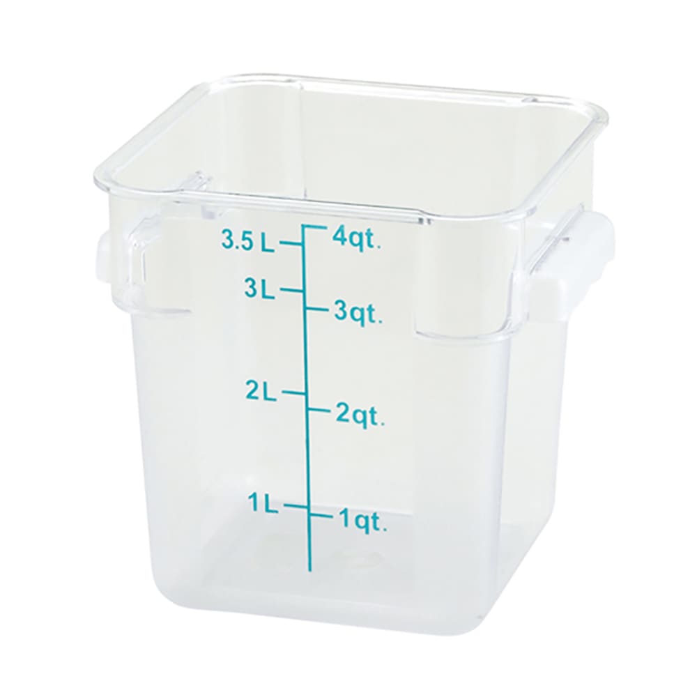 080-PTSC4 4 qt Square Food Storage Container - Translucent