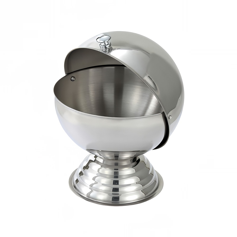 080-SBR30 20 oz Sugar Bowl w/ Roll Top Lid, 5 1/4" Round, Stainless