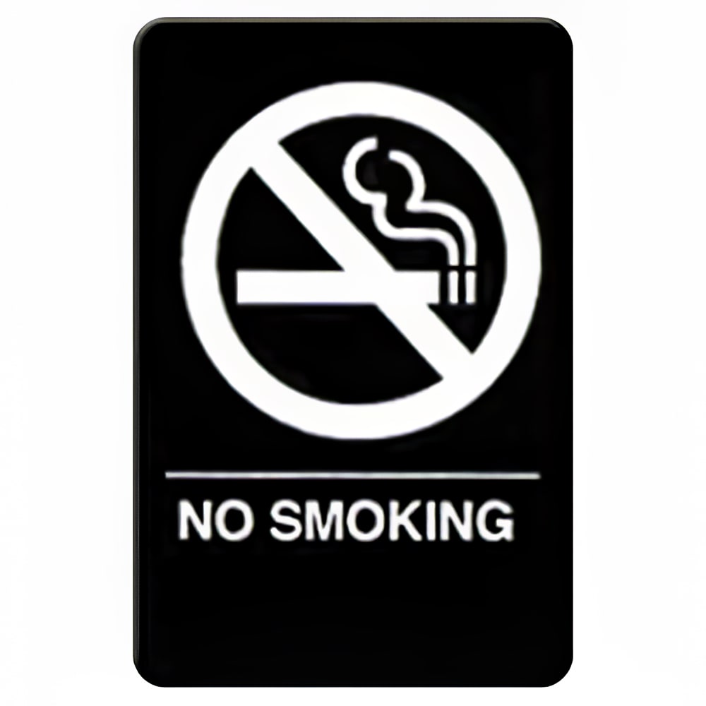 080-SGNB601 No Smoking Sign, Braille - 6x9", Black