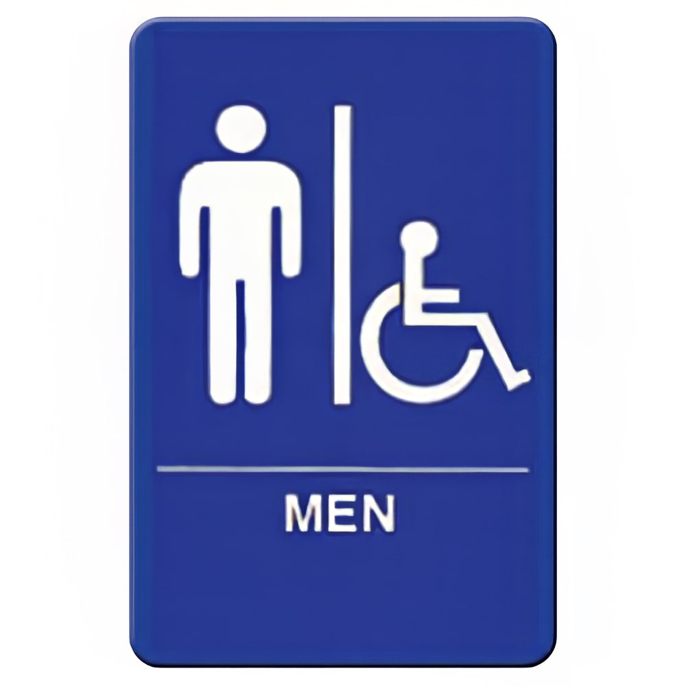 080-SGN652B Men/Accessible Sign - 6" x 9", Blue