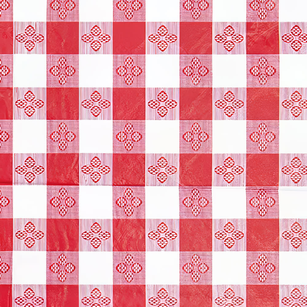 080-TBCO70R Oblong Table Cloth, PVC Material w/ Flannel Backing, 52 x 70", Red