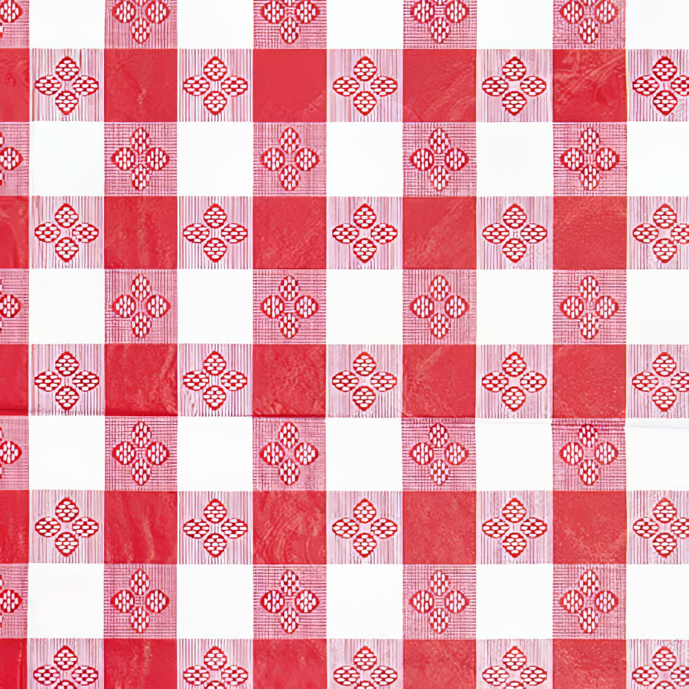 080-TBCO90R Oblong Table Cloth, PVC Material w/ Flannel Backing, 52 x 90", Red