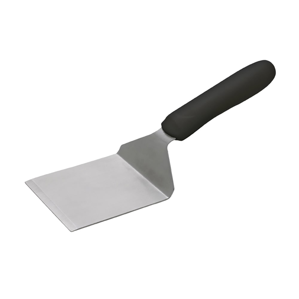 080-TKP41 4 1/8" Offset Steak/Burger Turner w/ Black Plastic Handle, Stainless Steel