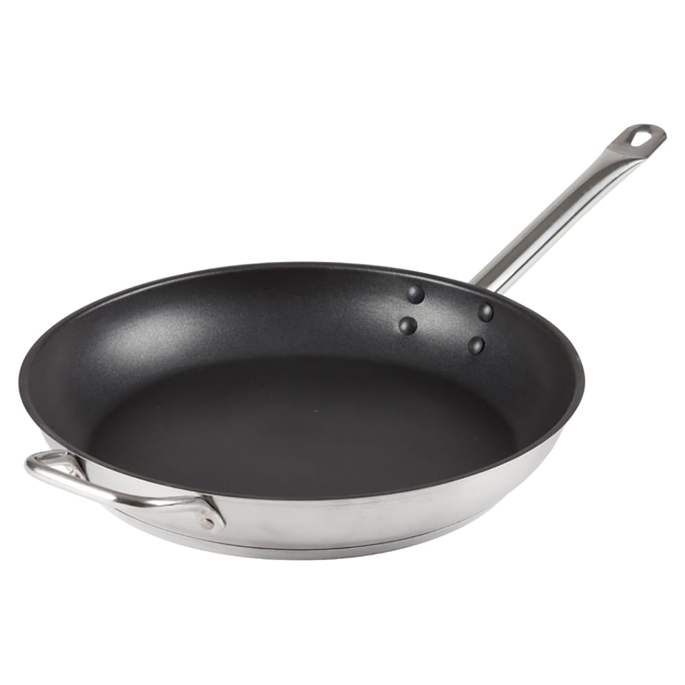080-SSFP12NS 12 1/2" Non Stick Steel Frying Pan w/ Solid Metal Handle