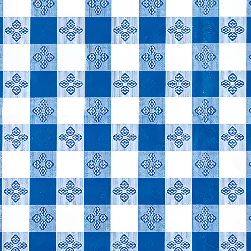 080-TBCO70B Oblong Table Cloth, PVC Material w/ Flannel Backing, 52 x 70", Blue