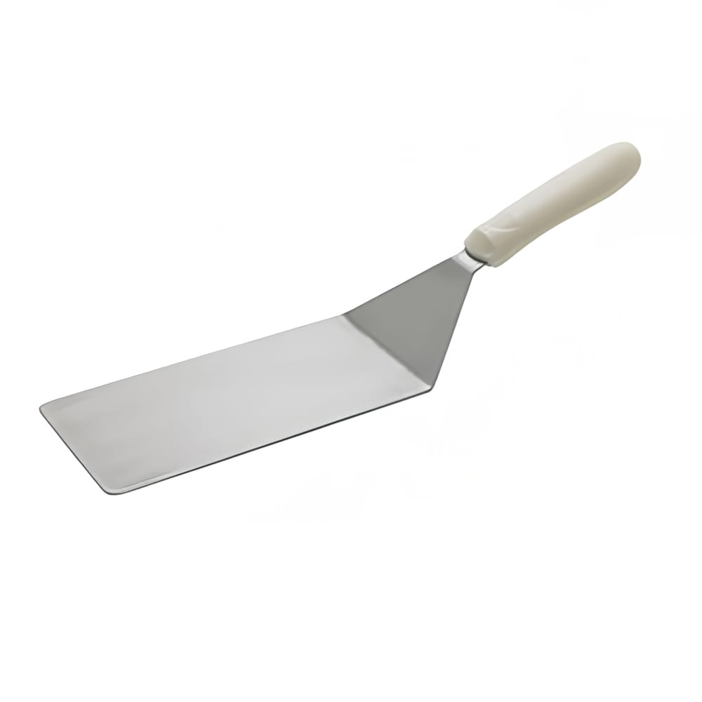 080-TWP42 8" x 4" Turner w/ White Polypropylene Handle, Stainless Steel