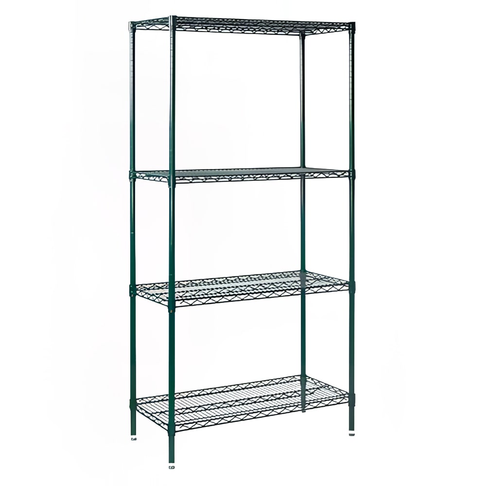 080-VEXS1836 36" NSF 4-Tier Heavy-Duty Epoxy Coated Wire Shelving Unit - 18"W, 72"...