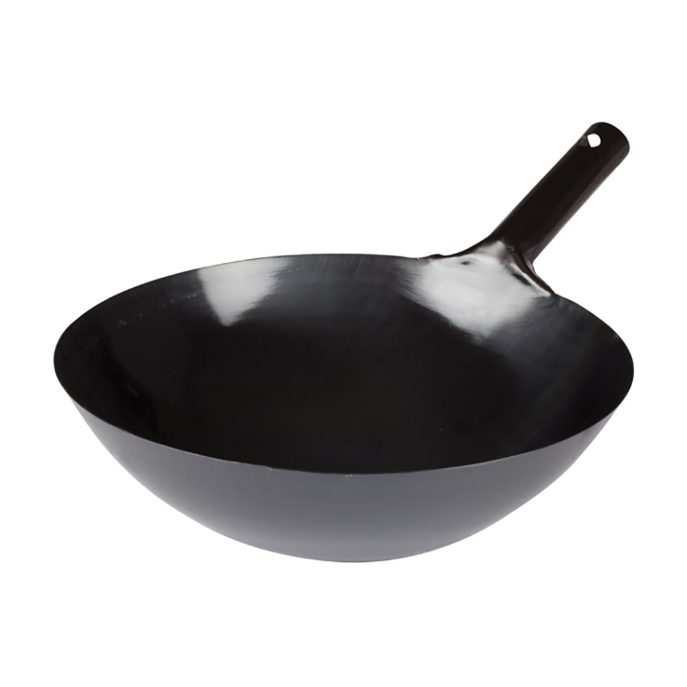 080-WOK34 14" Carbon Steel Stir Fry Pan - No Interior Rivets