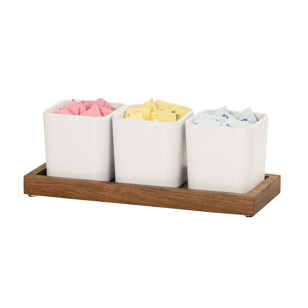Tea Service Condiments Cal-Mil 23206-78 Rectangular 3 Compartment Coffee/Tea Condiment Jar ...