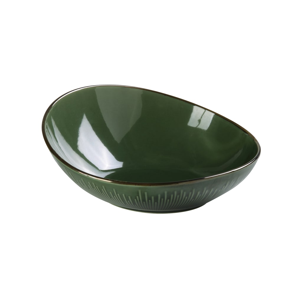 614-GG711 66 oz Round Sheer Bowl - Ceramic, Green Gem