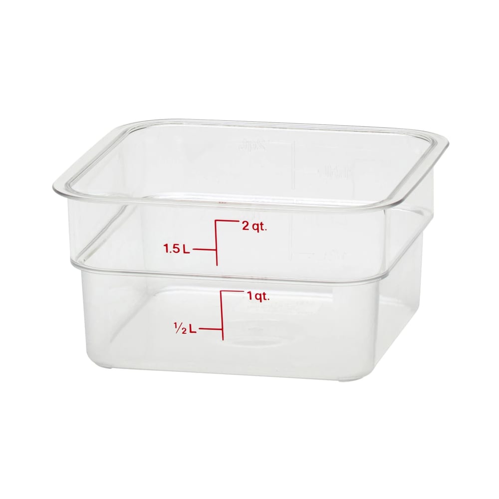 144-2SFSCW135 2 qt Square Food Storage Container - CamSquare®, Clear