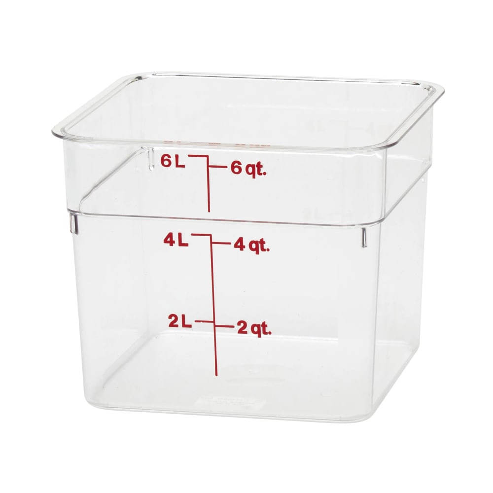 144-6SFSCW135 6 qt Square Food Storage Container - CamSquare®, Polycarbonate, Clear
