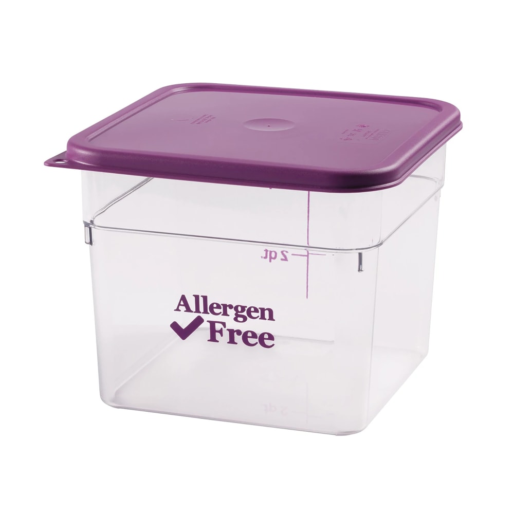 144-6SFSCW441 6 qt Square Food Storage Container - CamSquare®, Allergen-Free, Polycarbonate, Clea...